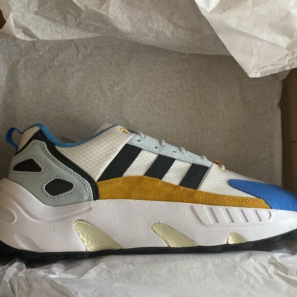 Adidas Zx 22 Boost White/Gold/Blue - Picture 12 of 12